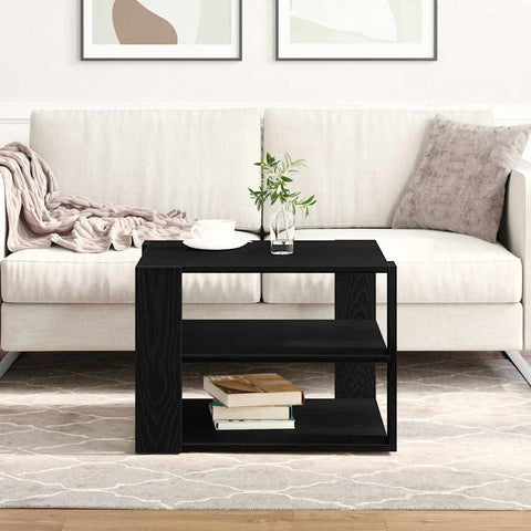 vidaXL Coffee Table Black oak 59.5 x 59.5 x 40 cm Engineered wood