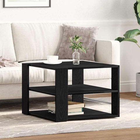vidaXL Coffee Table Black oak 59.5 x 59.5 x 40 cm Engineered wood
