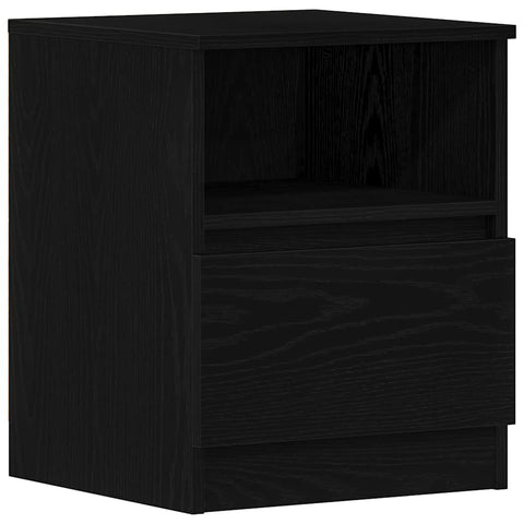 vidaXL Bedside Cabinet Black oak 40 x 40 x 50 cm Engineered wood
