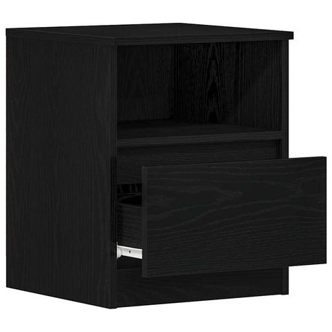 vidaXL Bedside Cabinet Black oak 40 x 40 x 50 cm Engineered wood