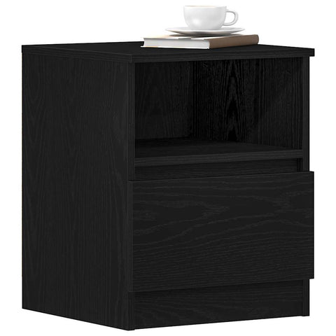 vidaXL Bedside Cabinet Black oak 40 x 40 x 50 cm Engineered wood