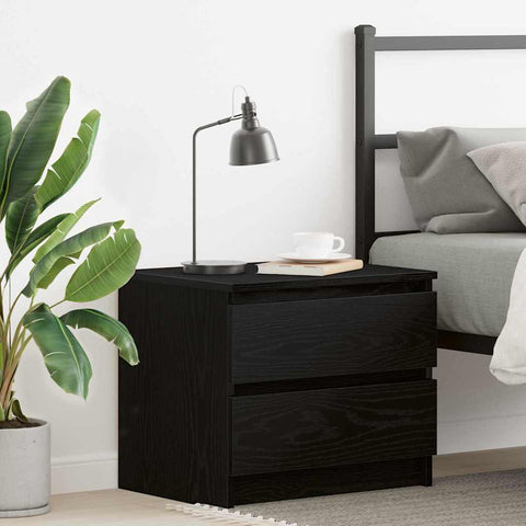 vidaXL Bedside Cabinet Black oak 50 x 40 x 43.5 cm Engineered wood