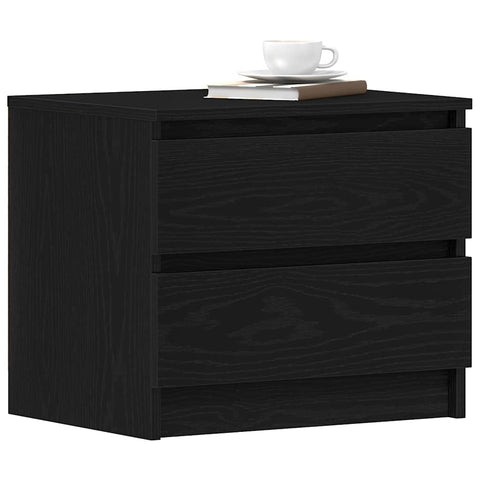 vidaXL Bedside Cabinet with Drawer 2 pcs Black oak 50 x 40 x 43.5 cm