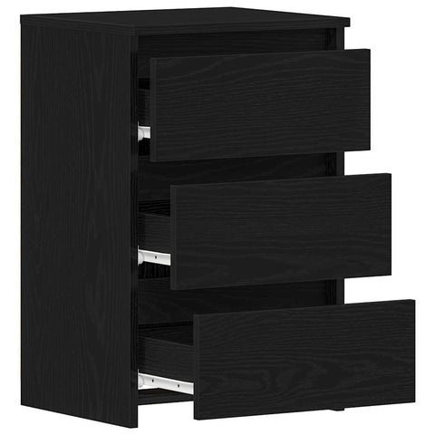 vidaXL Bedside Cabinet Black oak 40 x 35 x 62.5 cm Engineered wood