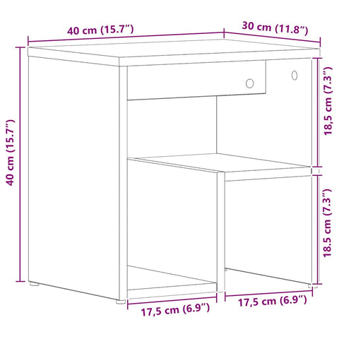 vidaXL Bedside Cabinet 2 pcs Black oak 40 x 30 x 40 cm Engineered wood