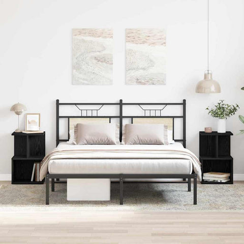 vidaXL Bedside Cabinet 2 pcs Black oak 35 x 35 x 55 cm Engineered wood