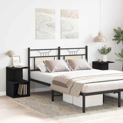 vidaXL Bedside Cabinet 2 pcs Black oak 35 x 35 x 55 cm Engineered wood