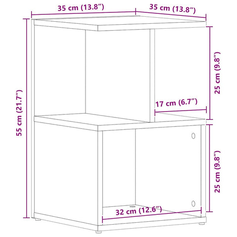 vidaXL Bedside Cabinet 2 pcs Black oak 35 x 35 x 55 cm Engineered wood