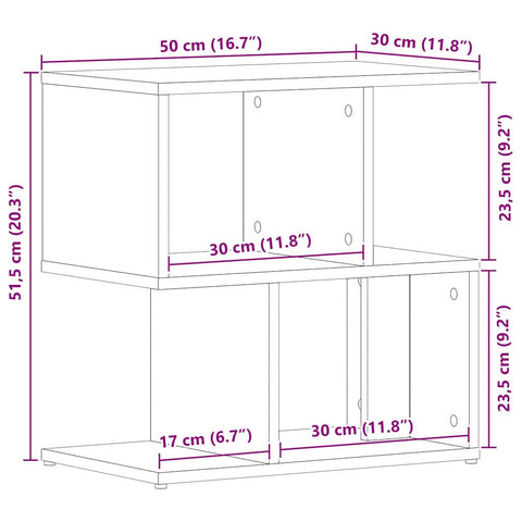 vidaXL Bedside Cabinet 2 pcs Black oak 50 x 30 x 51,5 cm