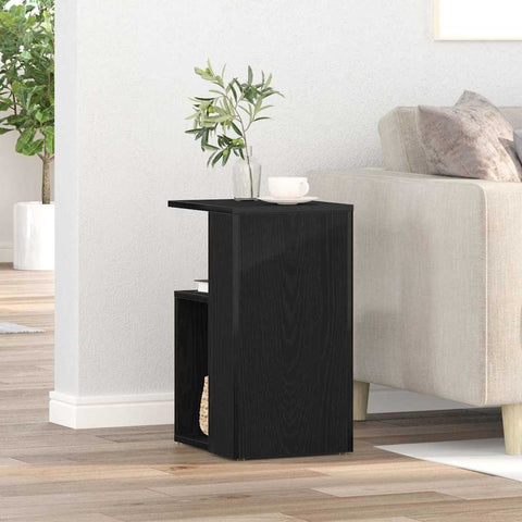 vidaXL Side Table Black oak 36 x 30 x 56 cm Engineered wood