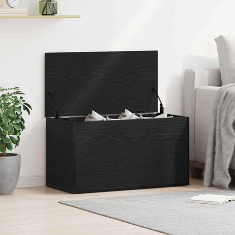 vidaXL Storage Box Black Oak 84 x 42 x 46 cm Engineered Wood
