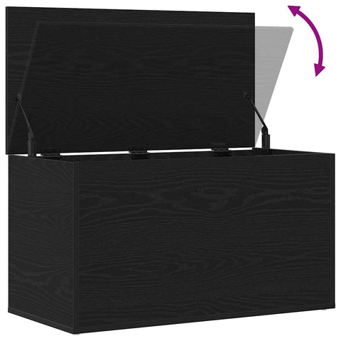 vidaXL Storage Box Black Oak 84 x 42 x 46 cm Engineered Wood