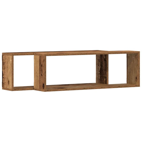 vidaXL Wall Shelf 2 pcs Old wood 80 x 15 x 26 cm Engineered wood