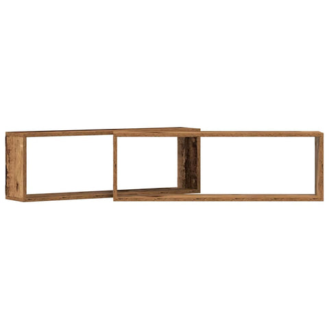 vidaXL Wall Shelf 2 pcs Old wood 80 x 15 x 26 cm Engineered wood