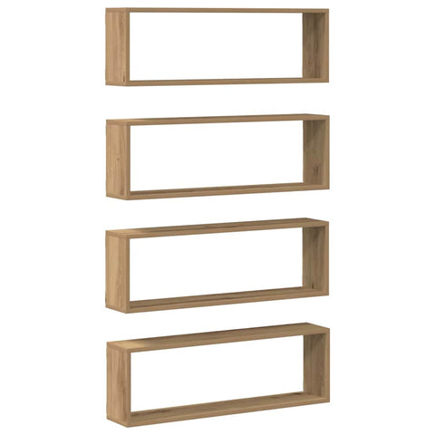 vidaXL Wall Shelf 4 pcs Artisan oak 80 x 15 x 26 cm Engineered wood