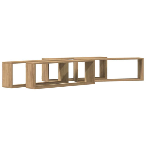 vidaXL Wall Shelf 4 pcs Artisan oak 80 x 15 x 26 cm Engineered wood
