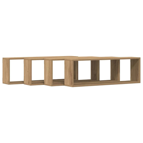 vidaXL Wall Shelf 4 pcs Artisan oak 80 x 15 x 26 cm Engineered wood