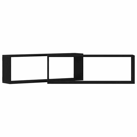 vidaXL Wall Shelf 2 pcs Black oak 80 x 15 x 26 cm Engineered wood