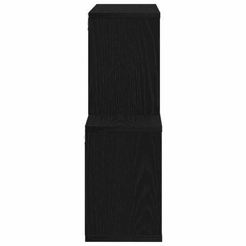 vidaXL Wall Shelf with Shelf Black oak 76 x 15 x 53 cm Engineered Wood