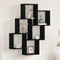 vidaXL Wall Shelf with Shelf Black oak 78 x 15 x 92 cm Engineered Wood