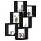 vidaXL Wall Shelf with Shelf Black oak 78 x 15 x 92 cm Engineered Wood