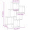 vidaXL Wall Shelf with Shelf Black oak 78 x 15 x 92 cm Engineered Wood