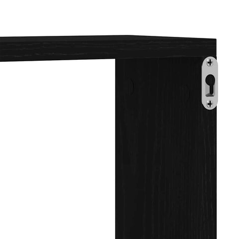 vidaXL Wall Shelf Black oak 90 x 15 x 119.5 cm Engineered Wood