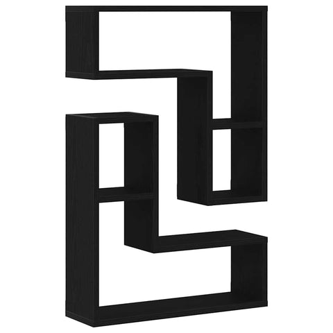 vidaXL Wall Shelves 2 pcs Black oak 50 x 15 x 85 cm Engineered Wood