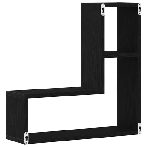 vidaXL Wall Shelves 2 pcs Black oak 50 x 15 x 85 cm Engineered Wood