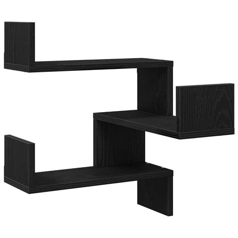 vidaXL Wall Corner Shelf Black oak 40 x 40 x 49.5 cm Engineered Wood