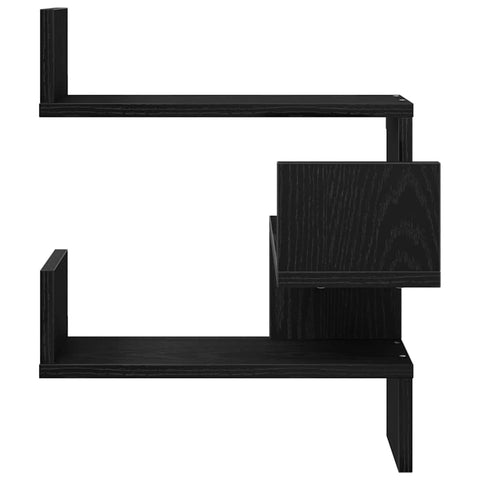 vidaXL Wall Corner Shelf Black oak 40 x 40 x 49.5 cm Engineered Wood