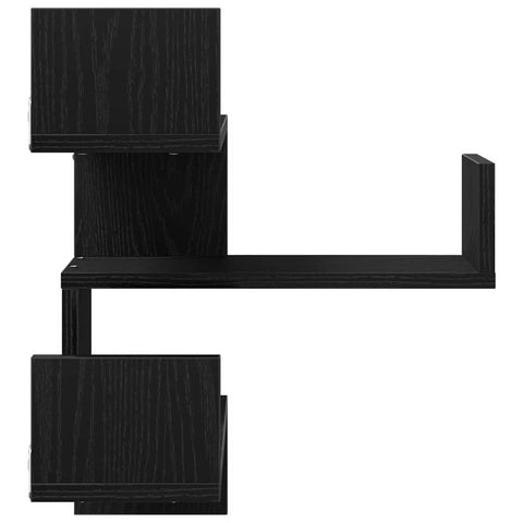vidaXL Wall Corner Shelf Black oak 40 x 40 x 49.5 cm Engineered Wood