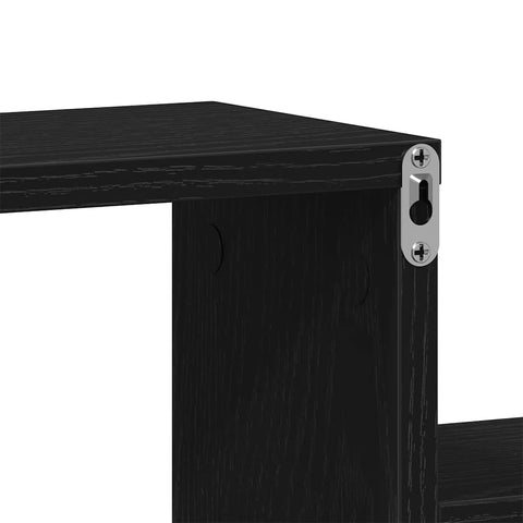 vidaXL Wall Cube Shelf Black oak 80 x 15 x 78.5 cm Engineered Wood