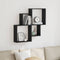 vidaXL Wall Cube Shelf Black oak 80 x 15 x 78.5 cm Engineered Wood