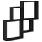 vidaXL Wall Cube Shelf Black oak 80 x 15 x 78.5 cm Engineered Wood