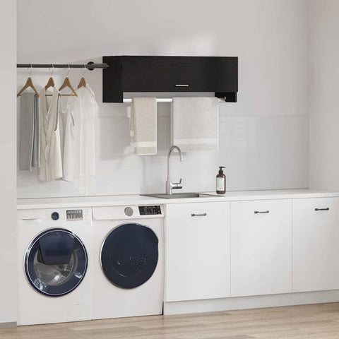 vidaXL Wardrobe with Storage Black 100 x 32.5 x 35 cm Engineered wood