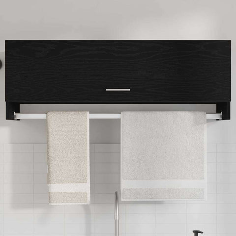vidaXL Wardrobe with Storage Black 100 x 32.5 x 35 cm Engineered wood