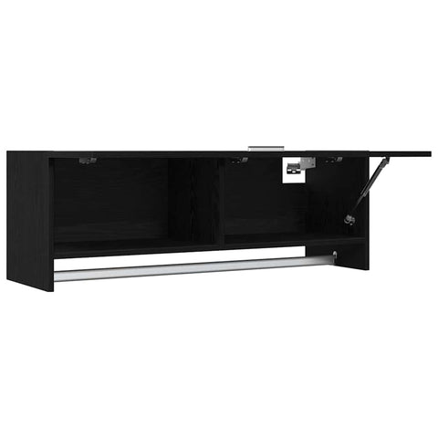 vidaXL Wardrobe with Storage Black 100 x 32.5 x 35 cm Engineered wood
