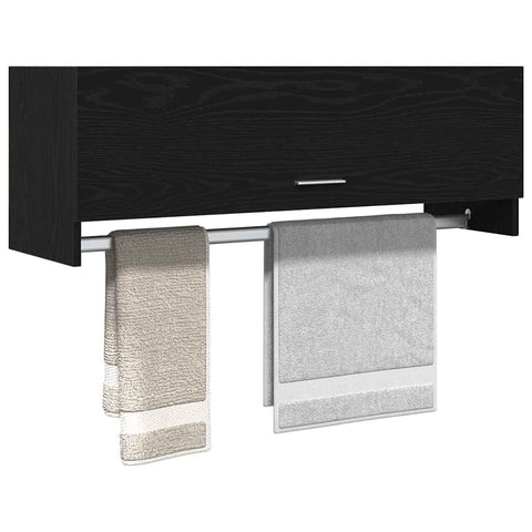 vidaXL Wardrobe with Storage Black 100 x 32.5 x 35 cm Engineered wood