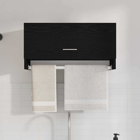 vidaXL Wardrobe with Storage Black 70 x 32.5 x 35 cm Engineered wood