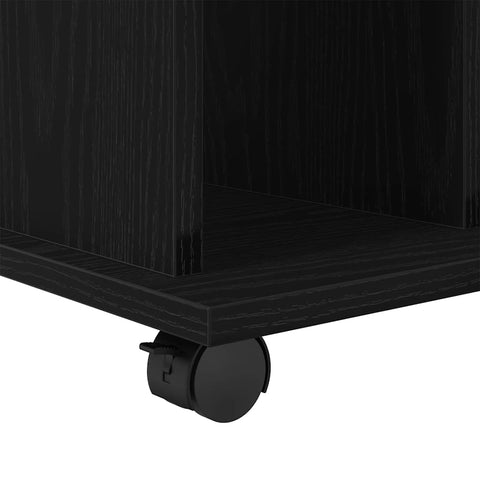 vidaXL Rolling Cabinet Black oak 60 x 45 x 55 cm Engineered Wood