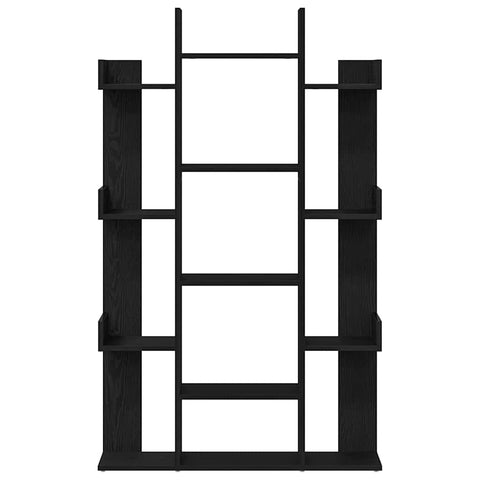 vidaXL Bookcase Black oak 86 x 25.5 x 140 cm Engineered Wood
