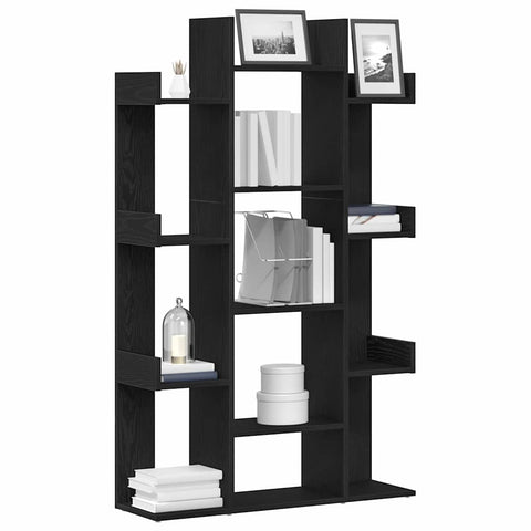vidaXL Bookcase Black oak 86 x 25.5 x 140 cm Engineered Wood