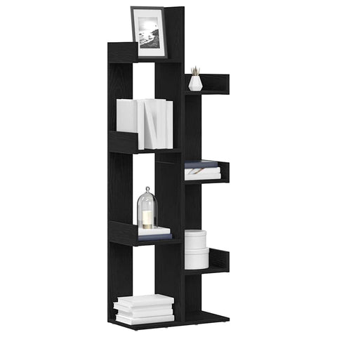 vidaXL Bookcase Black Oak 48 x 25.5 x 140 cm Engineered Wood