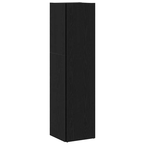 vidaXL Corner Shelves Black Oak 33 x 33 x 132 cm Engineered Wood