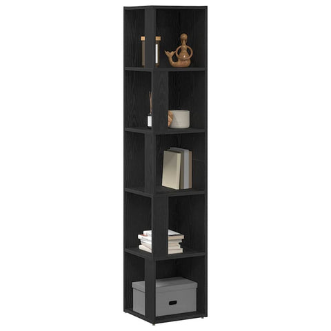 vidaXL Corner Shelves Black Oak 33 x 33 x 164.5 cm Engineered Wood
