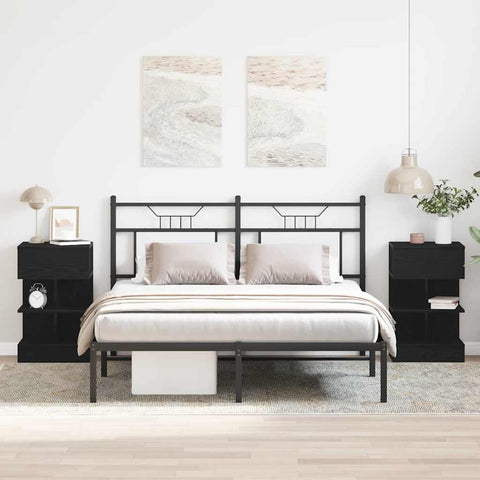 vidaXLBedside Cabinet2 pcs Black oak