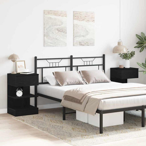 vidaXLBedside Cabinet2 pcs Black oak