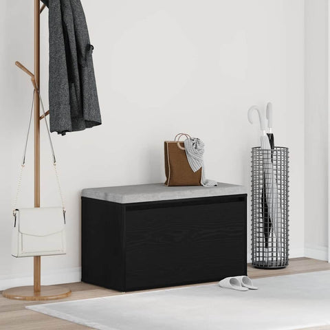 vidaXL Bench with Drawer Black 80 x 40 x 45 cm Engineered wood