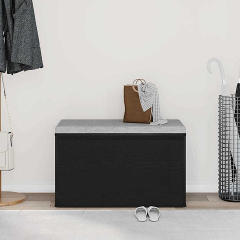 vidaXL Bench with Drawer Black 80 x 40 x 45 cm Engineered wood